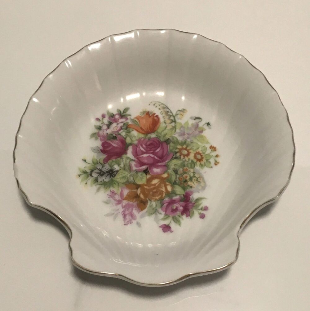 Vintage Soap Dish Japan Porcelain Trinket Dish Jewelry Painted Roses Flowers